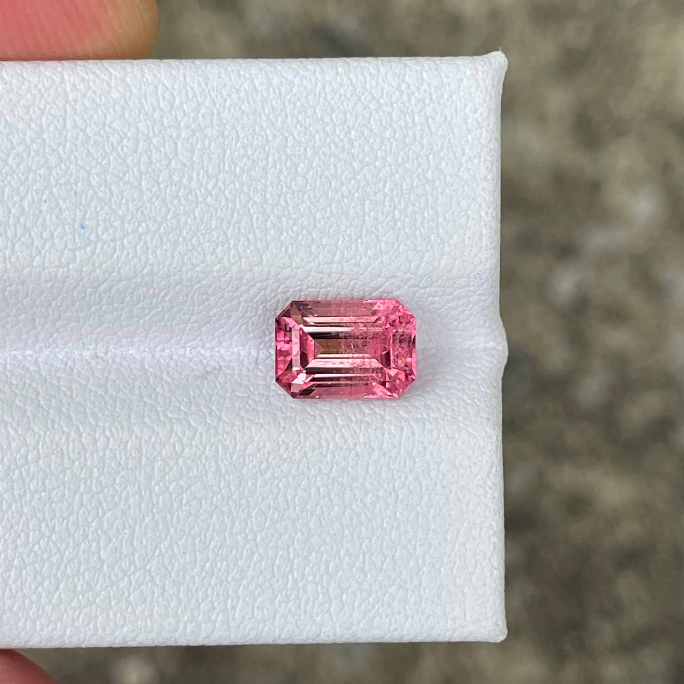 1.71 Carat Pink Tourmaline Emerald Cut