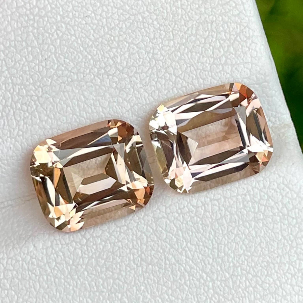 10.90 Carats Topaz Pair Cushion Cut