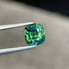 1.47ct Neon Teal Sapphire Cushion Cut 