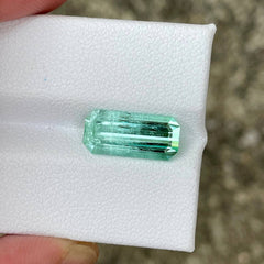 3.88 Carat Blue Tourmaline Emerald Cut