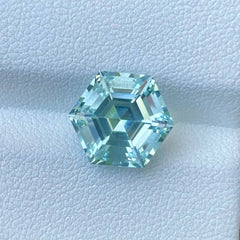 4.00 carats Seafoam Color Aquamarine Stone Hexagon Cut Natural Pakistani Gemstone
