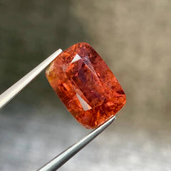6.74ct Reddish Orange Tourmaline Cushion
