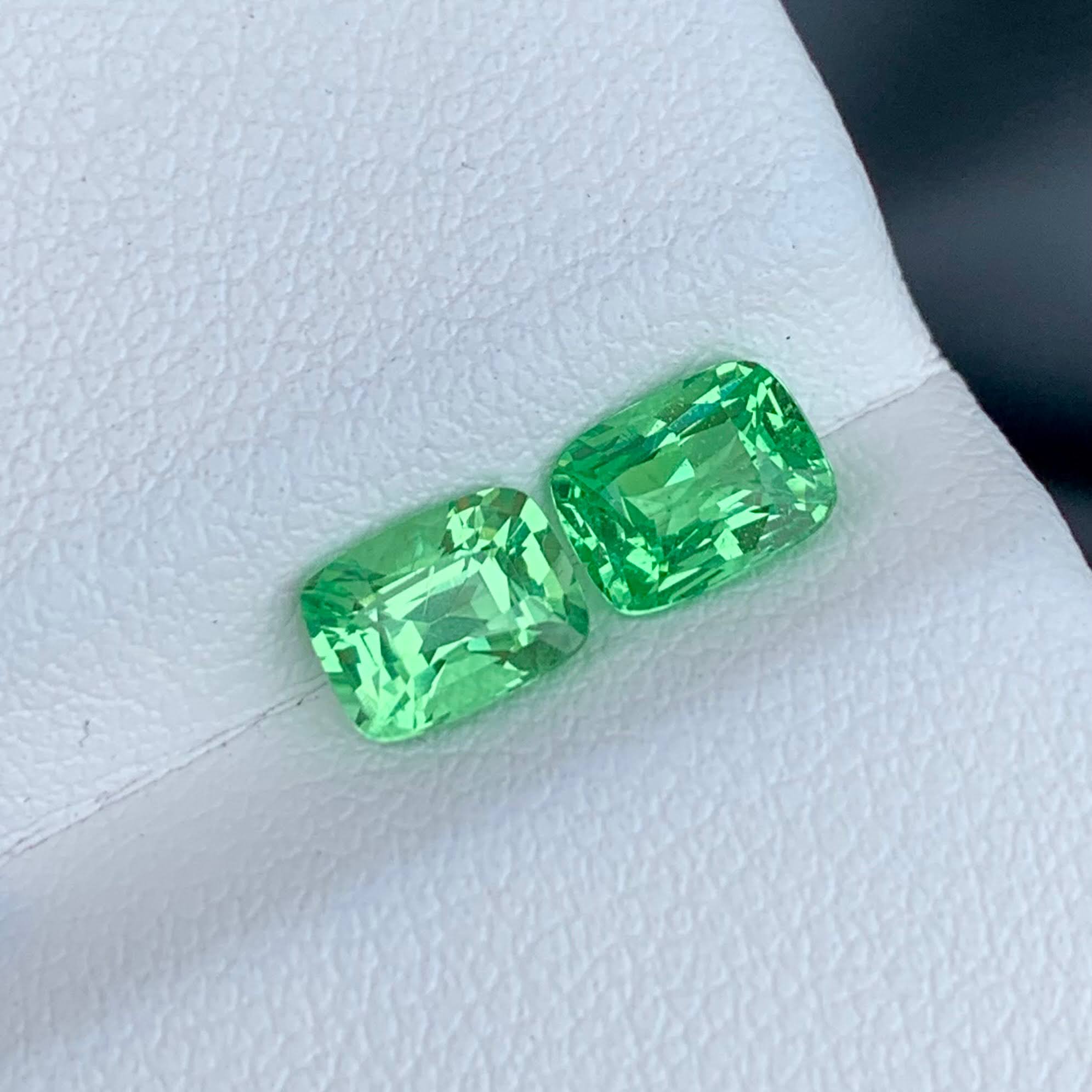 2.05Ct Tsavorite Pair Cushion Cut