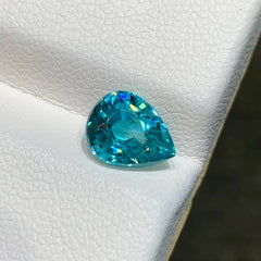 2.45ct Intense Blue Zircon Pear Cut