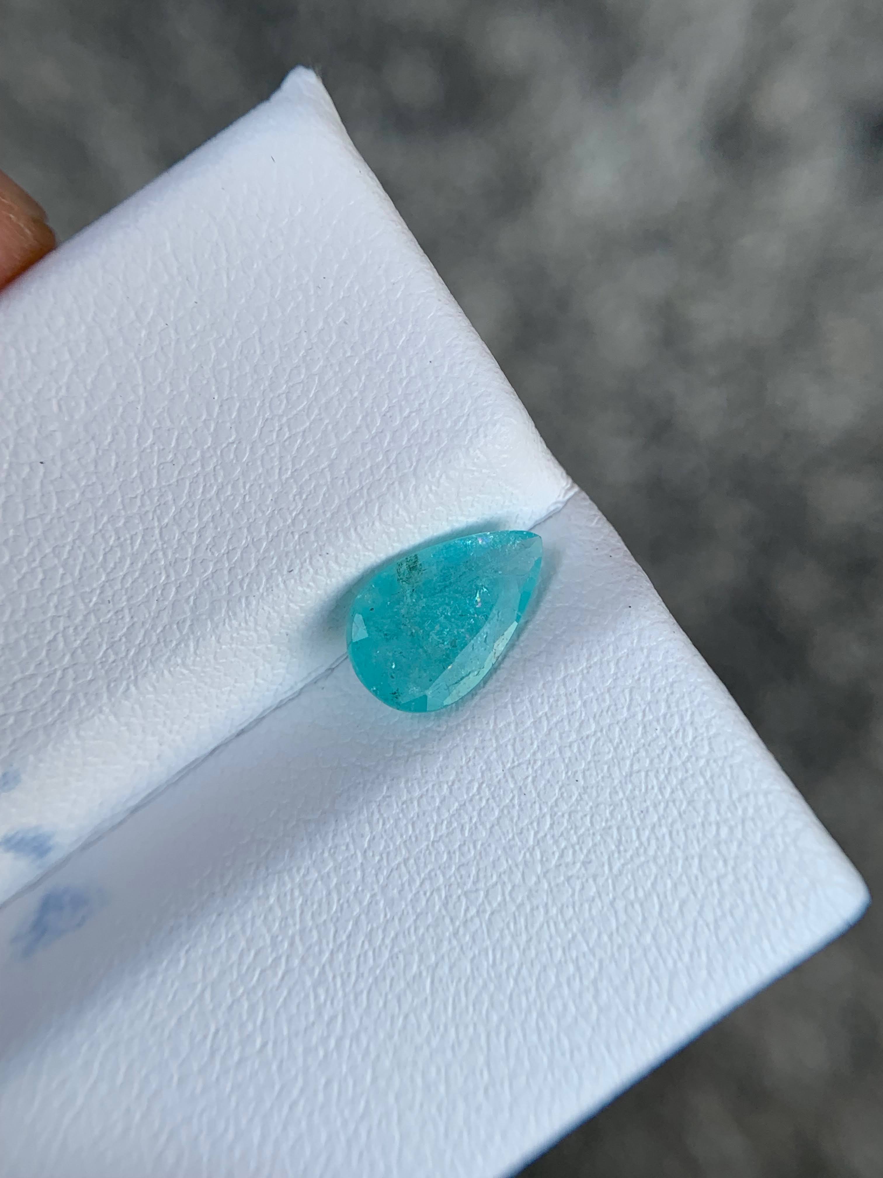 1.24 Ct ICA Certified Paraiba Tourmaline Pear