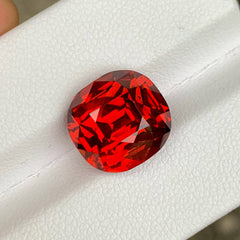 11.73 Carats Reddish Orange Spessartite Garnet Cushion Cut from Tanzania