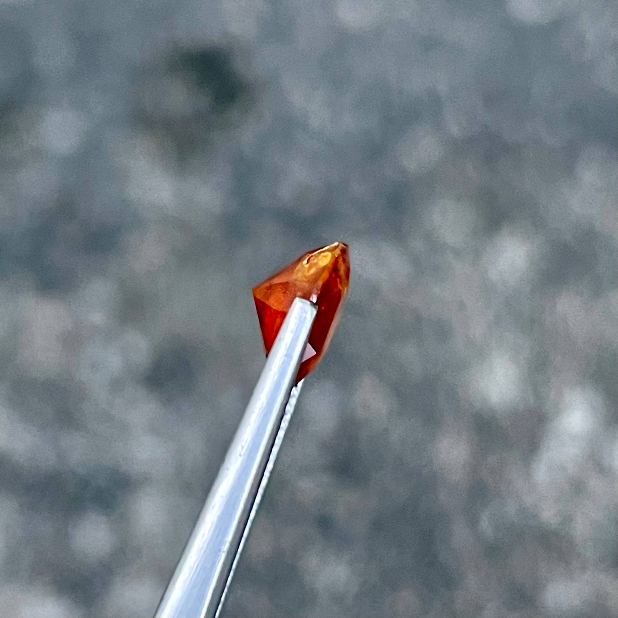 1.71 carats Orange Red Hessonite Garnet