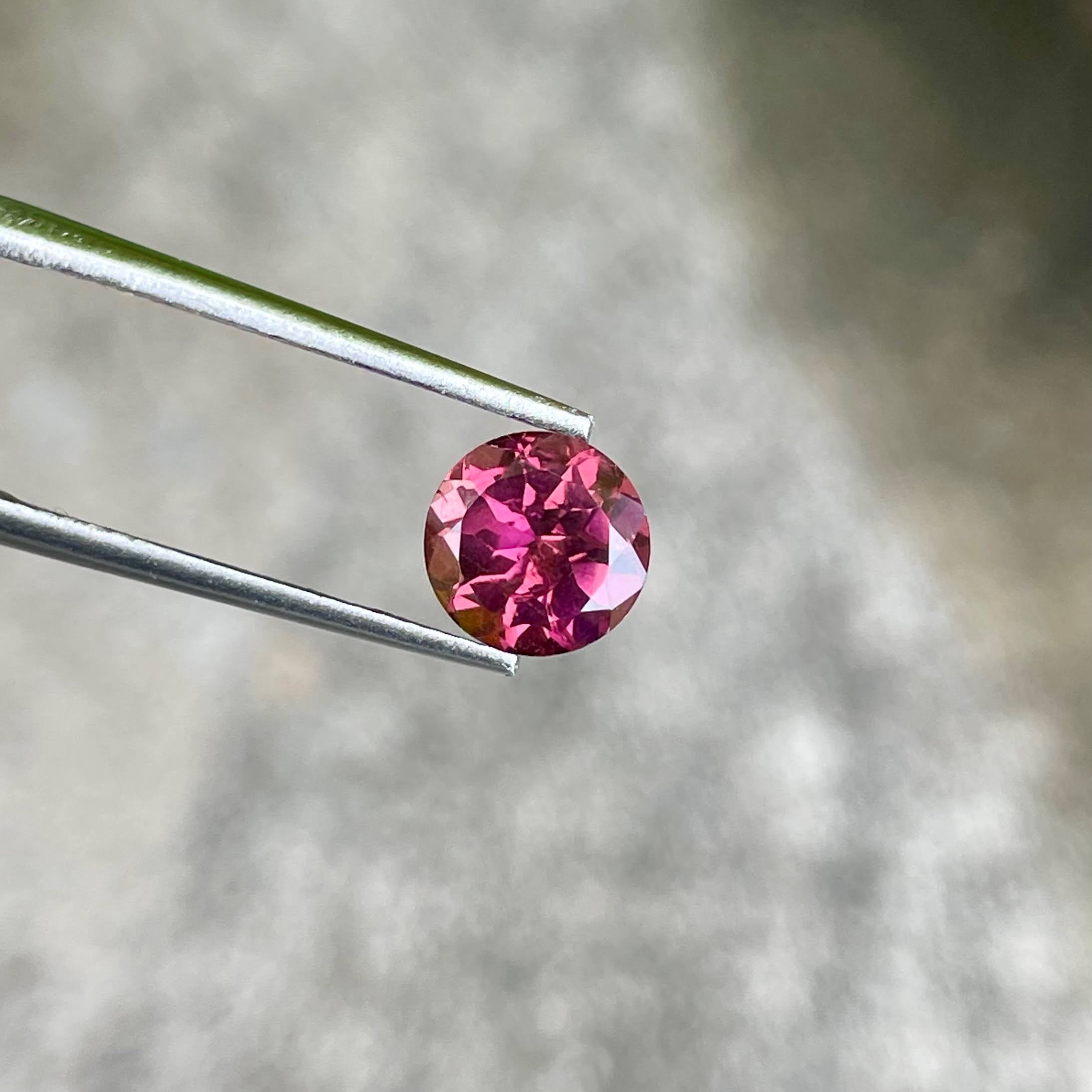 1.30 Carat Pink Round Tourmaline Stone