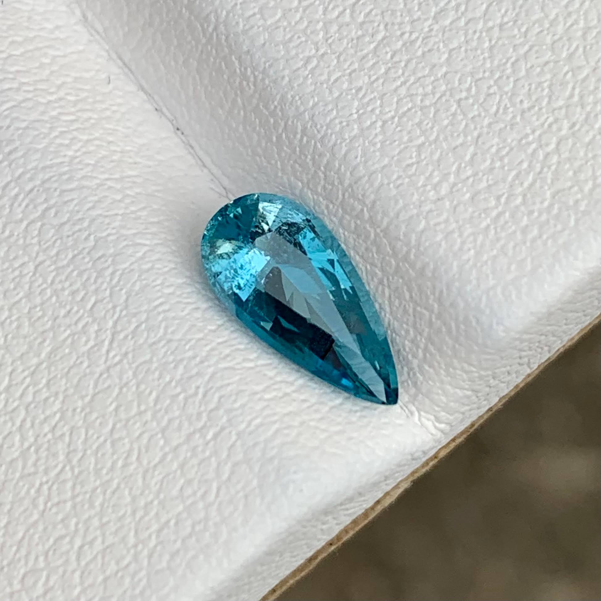 1.02ct Intense Blue Aquamarine Pear Cut