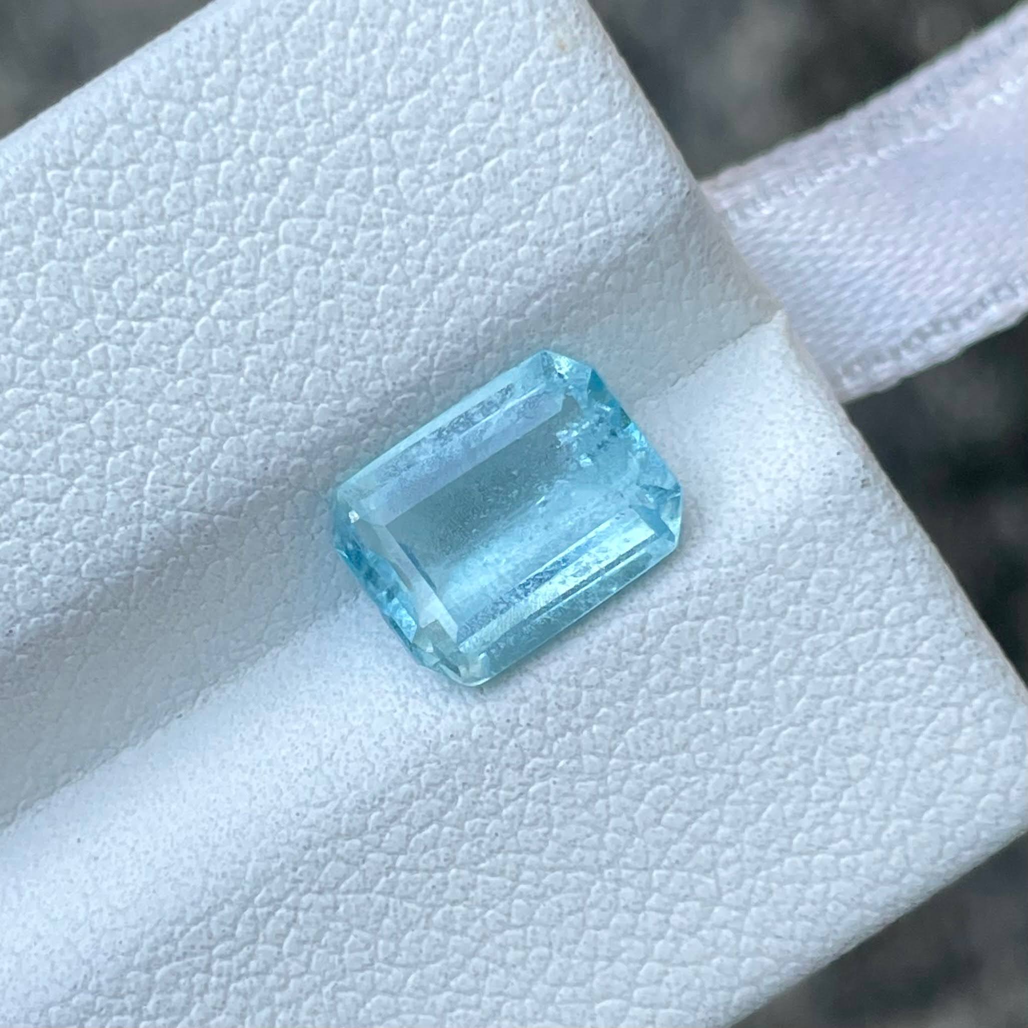 1.87ct Deep Blue Aquamarine Emerald Cut