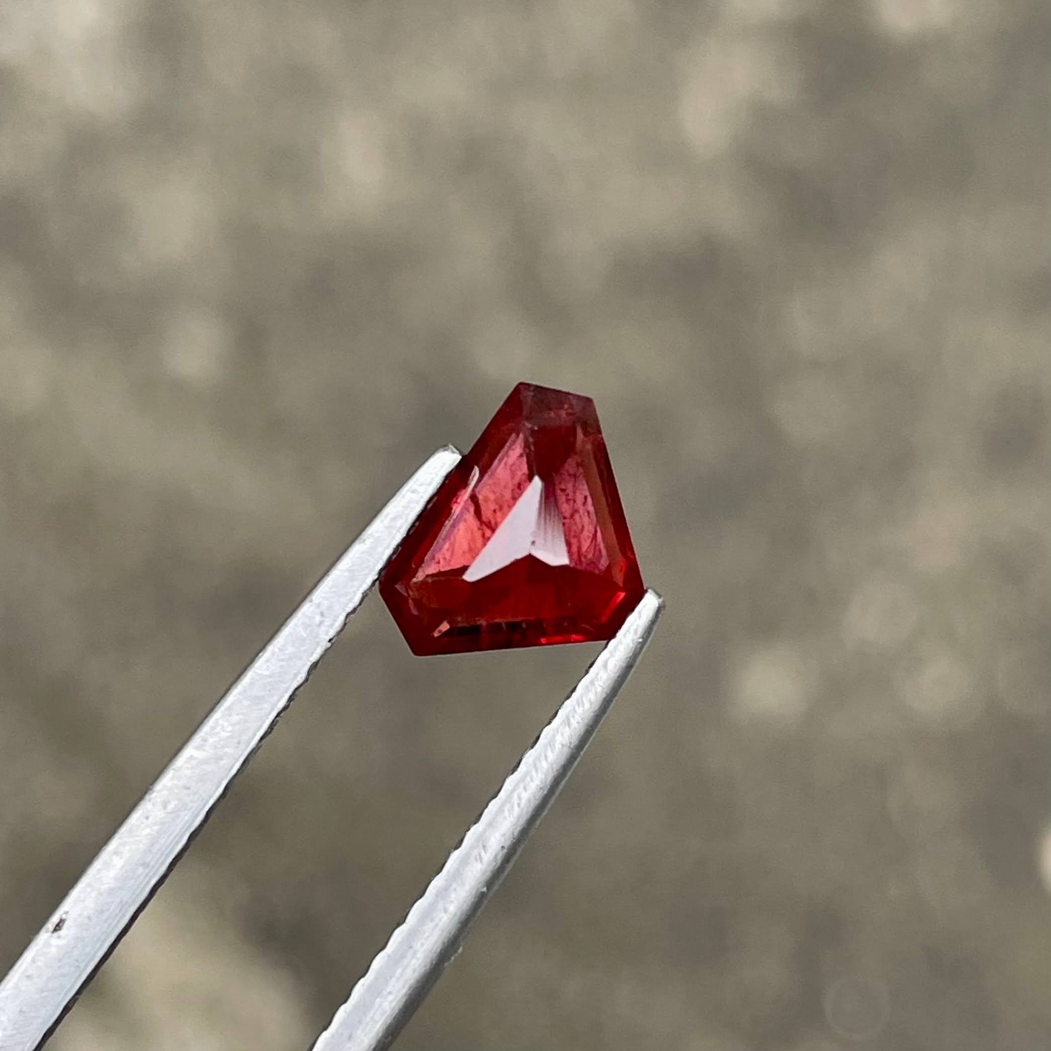 Deep Red Garnet Stone Trilliant Cut