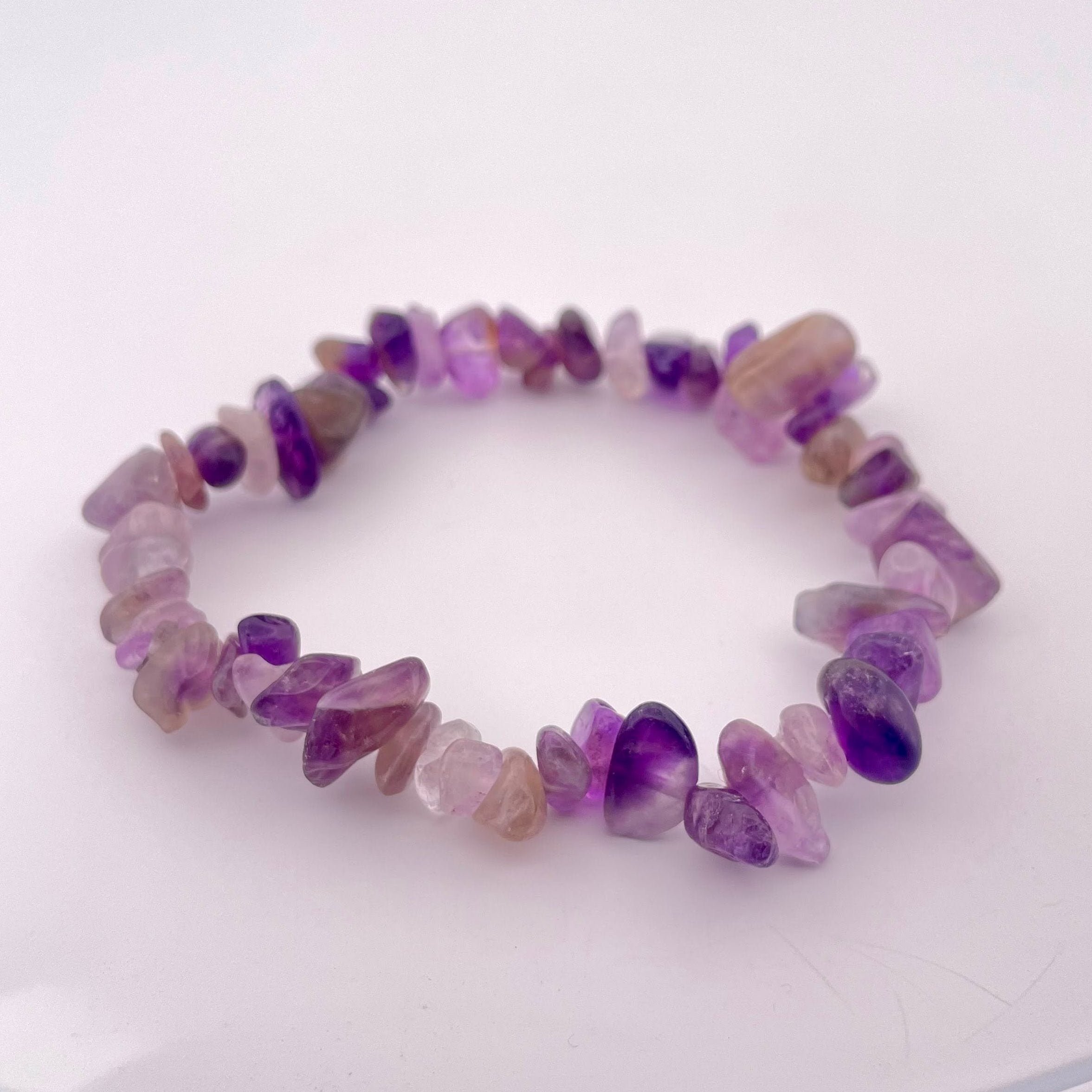 Handmade Amethyst Gems Beaded Bracelet