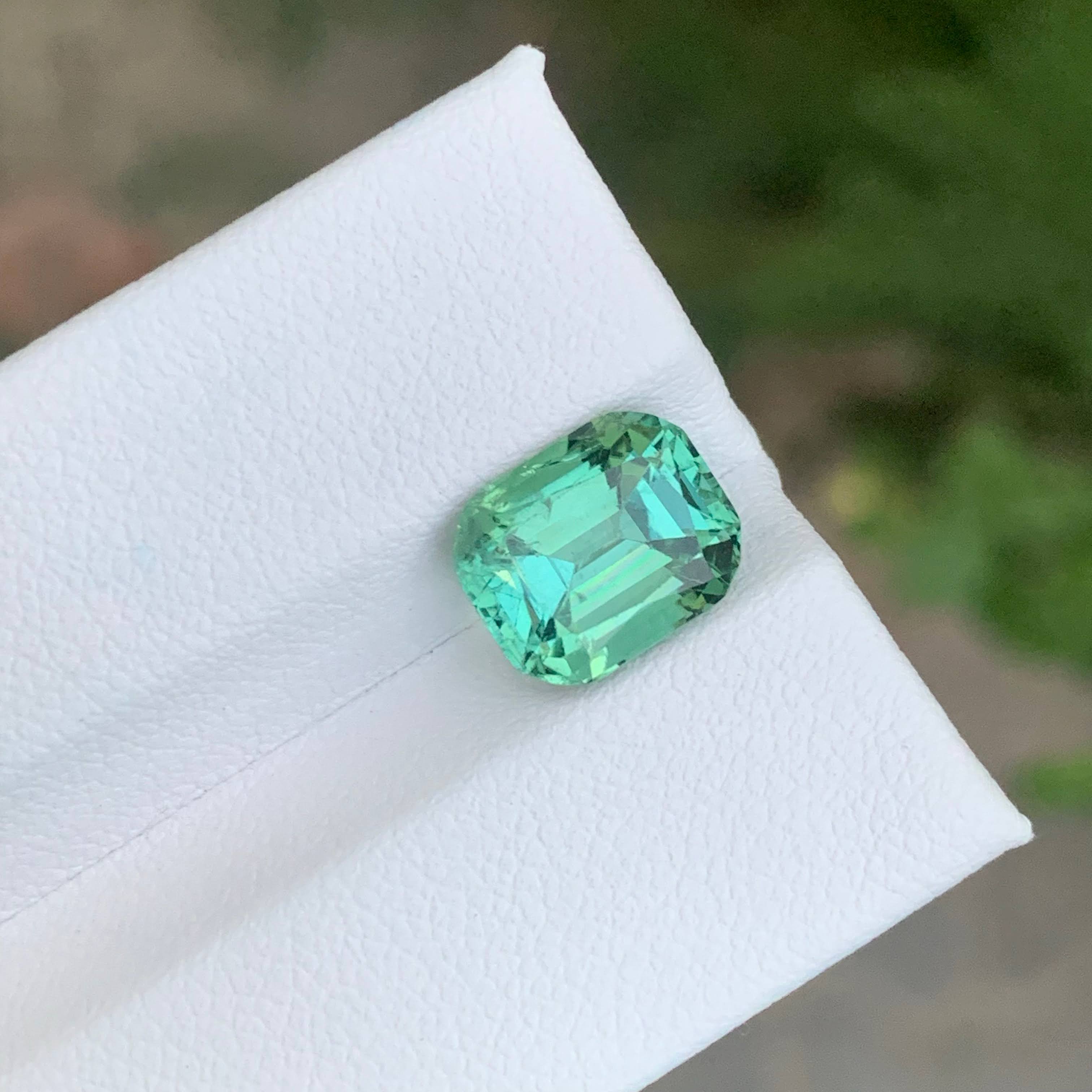 4.05 ct Cushion Mint Green Tourmaline