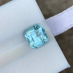 2.42 Ct Deep Seafoam Aquamarine Cushion