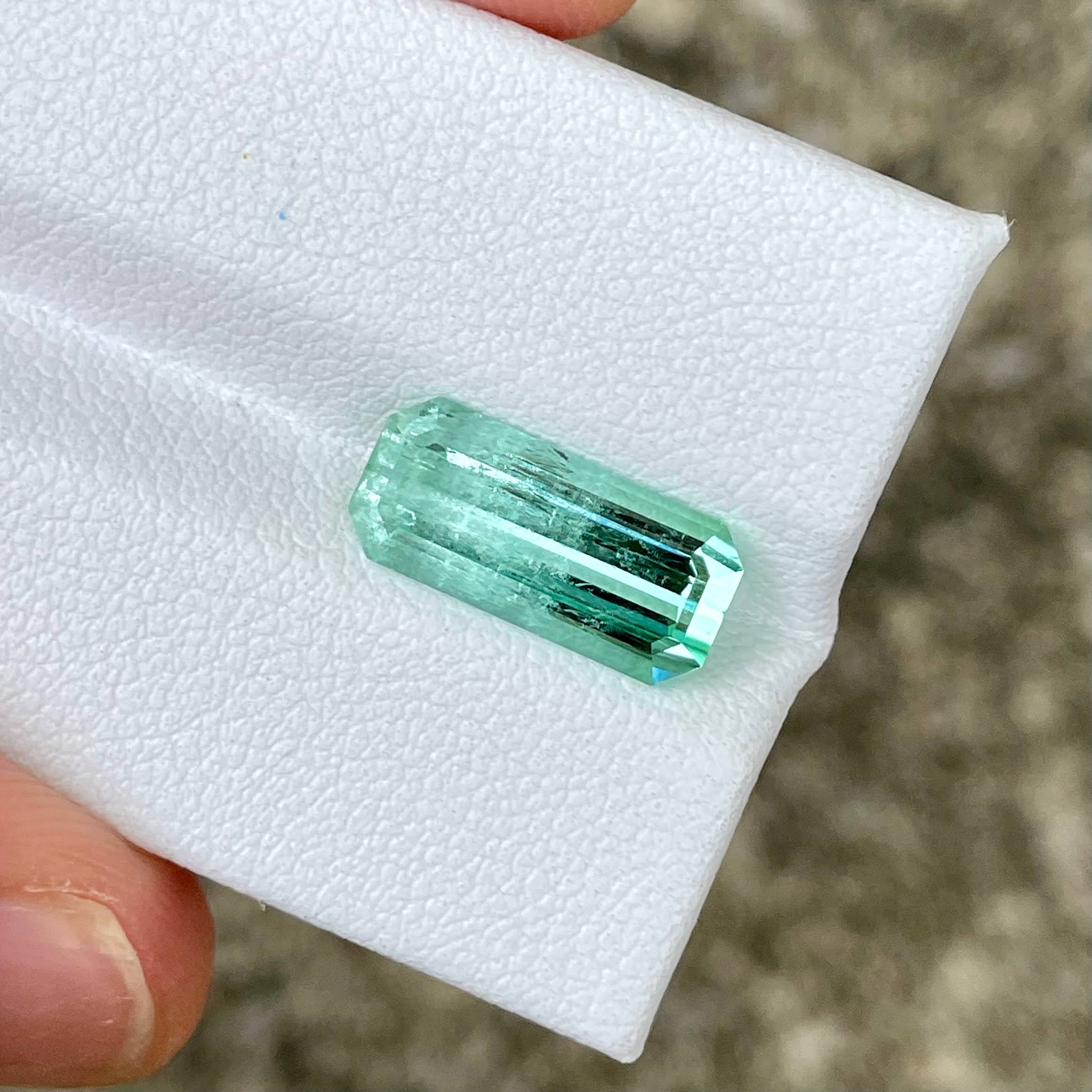 3.88 Carat Blue Tourmaline Emerald Cut