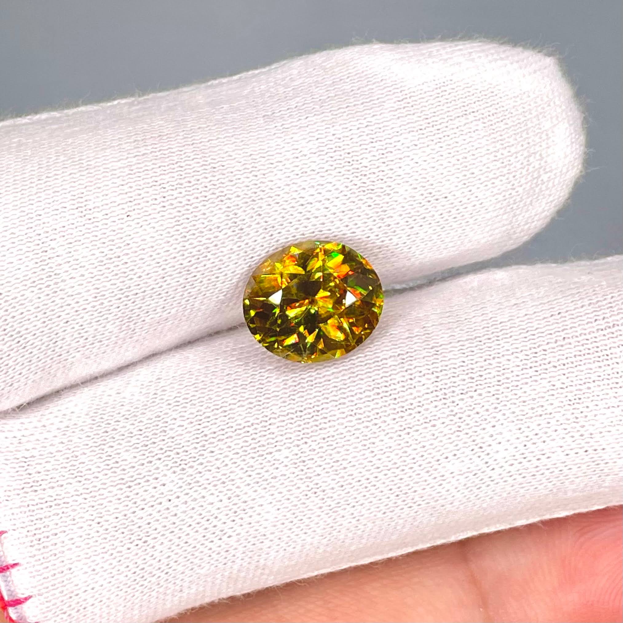 4.65 Carats Oval Cut Sphene Gemstone