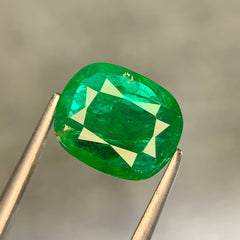 1.54ct Rich Green Zambian Emerald Cushion Cut