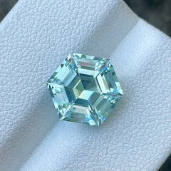 4.00 carats Seafoam Color Aquamarine Stone Hexagon Cut Natural Pakistani Gemstone