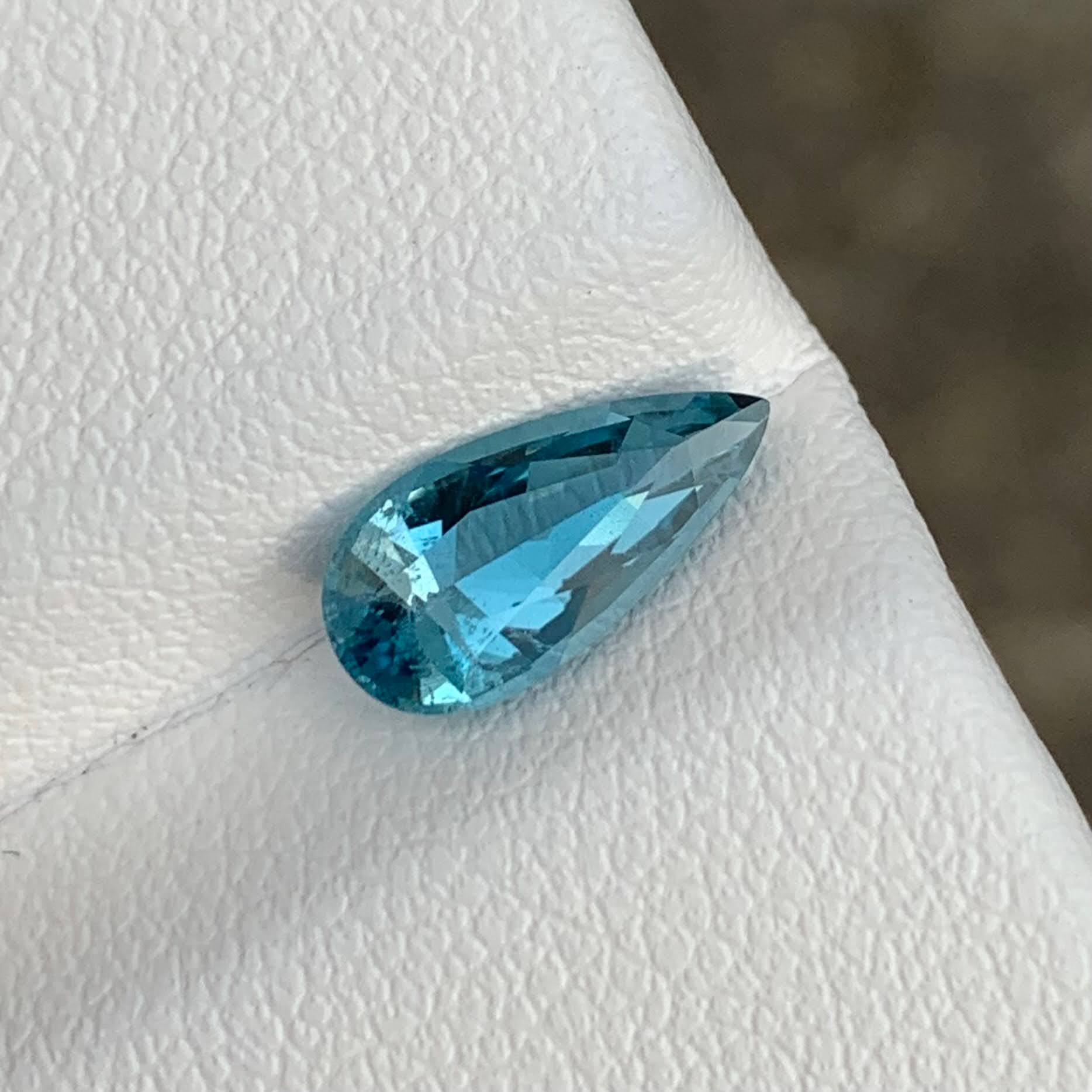 1.02ct Intense Blue Aquamarine Pear Cut