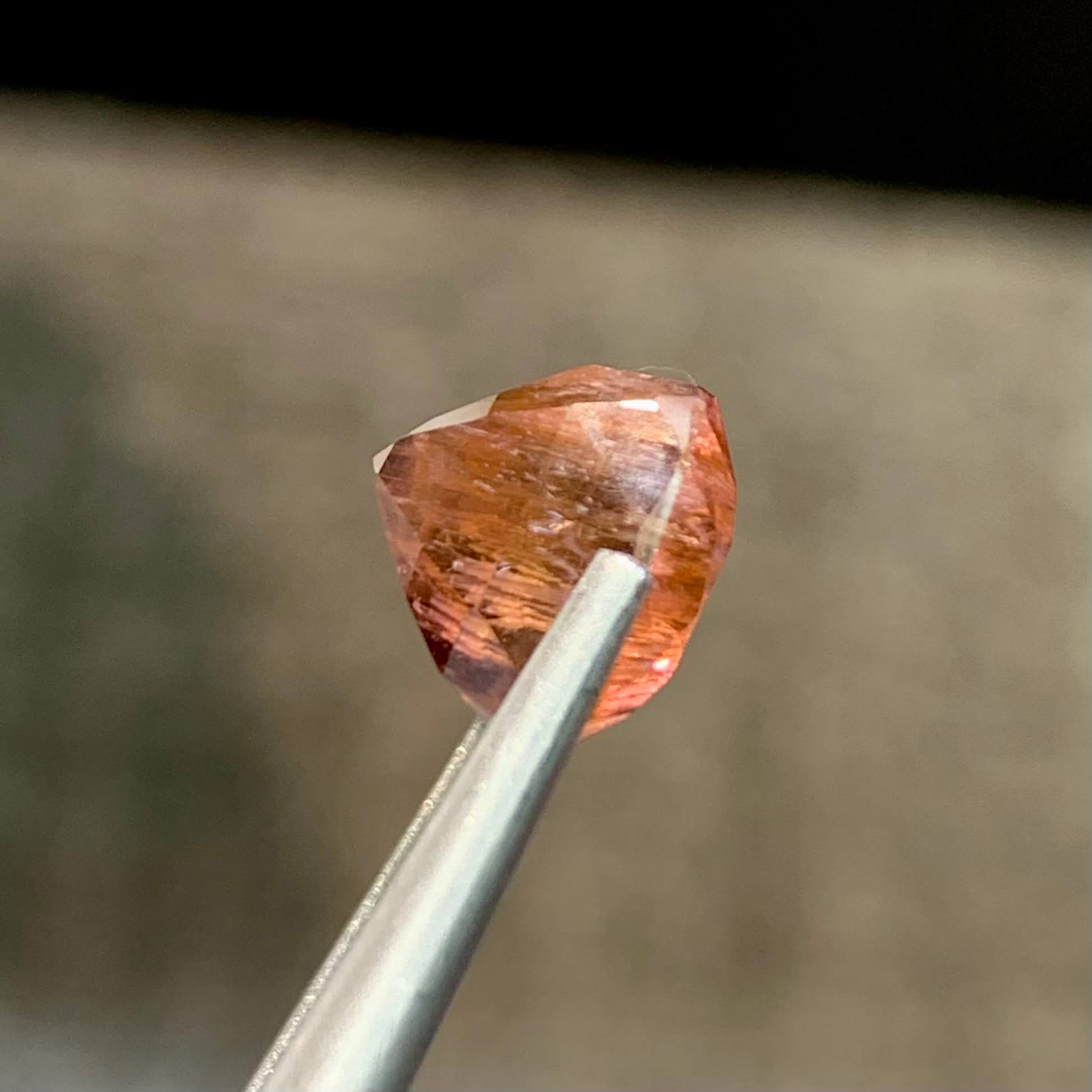 6.74ct Reddish Orange Tourmaline Cushion