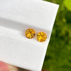 1.30 Carats Citrine Gem Pair Round Cut