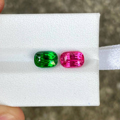 Natural Tsavorite and Spinel Pair