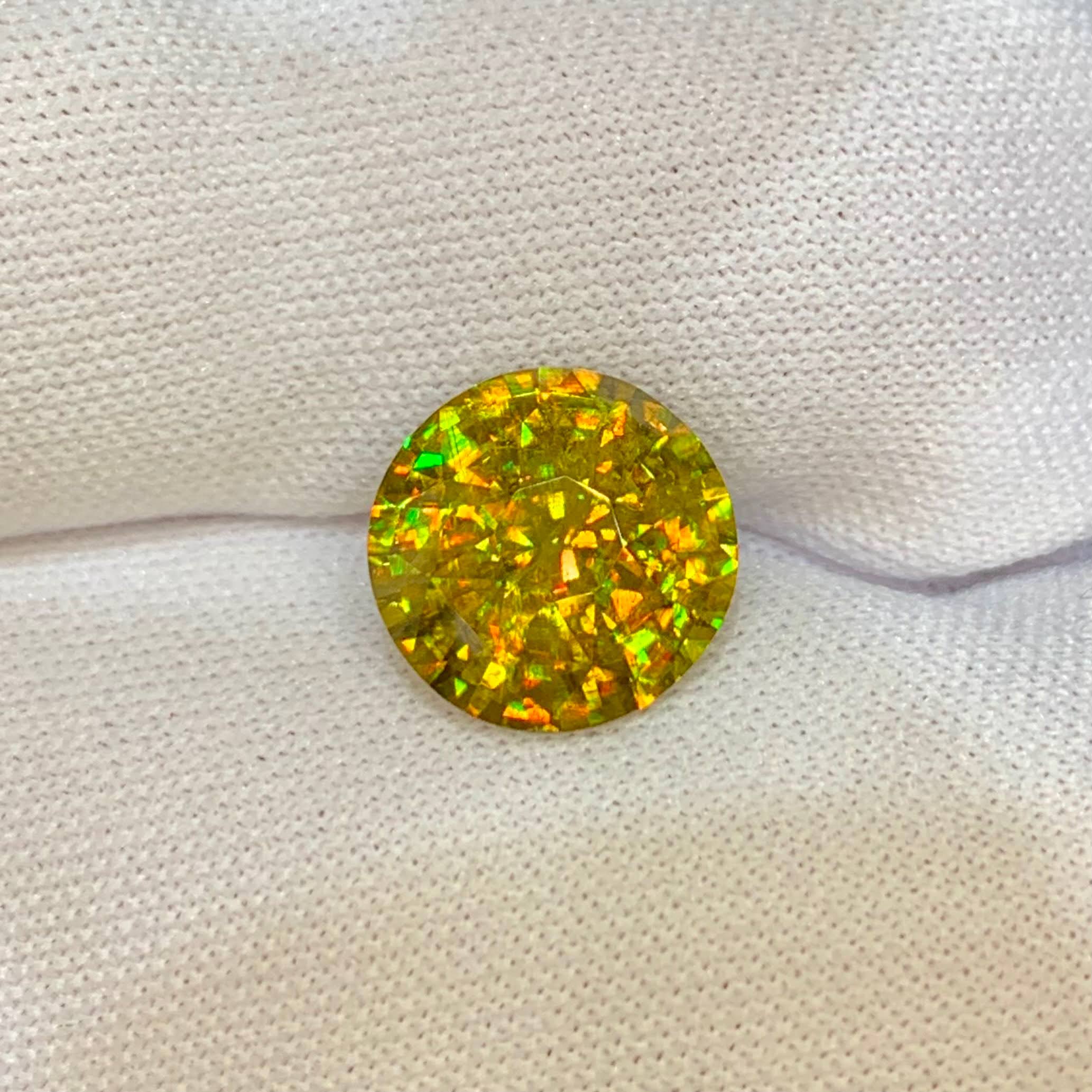 5.37ct Fancy Rainbow Sphene Round Cut