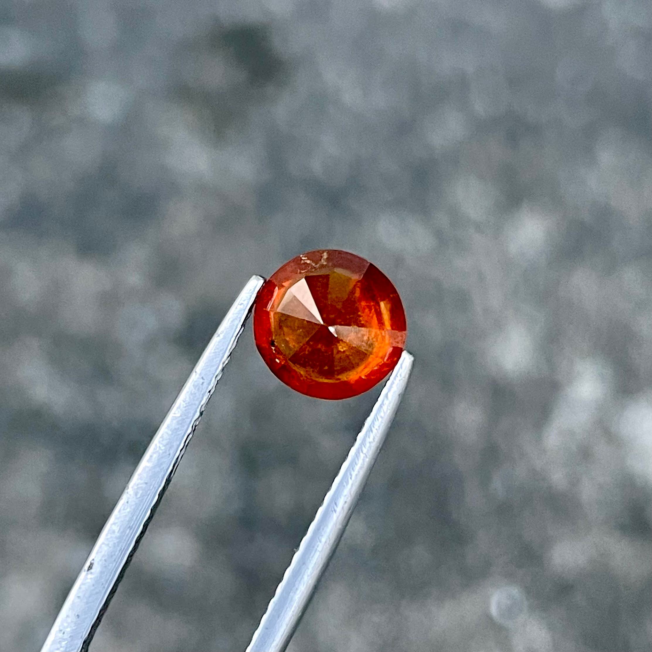 1.71 carats Orange Red Hessonite Garnet