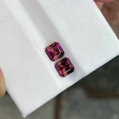 1.65 Carats Purplish Red Tourmaline Pair