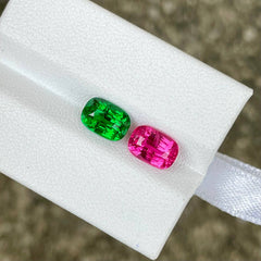 Natural Tsavorite and Spinel Pair