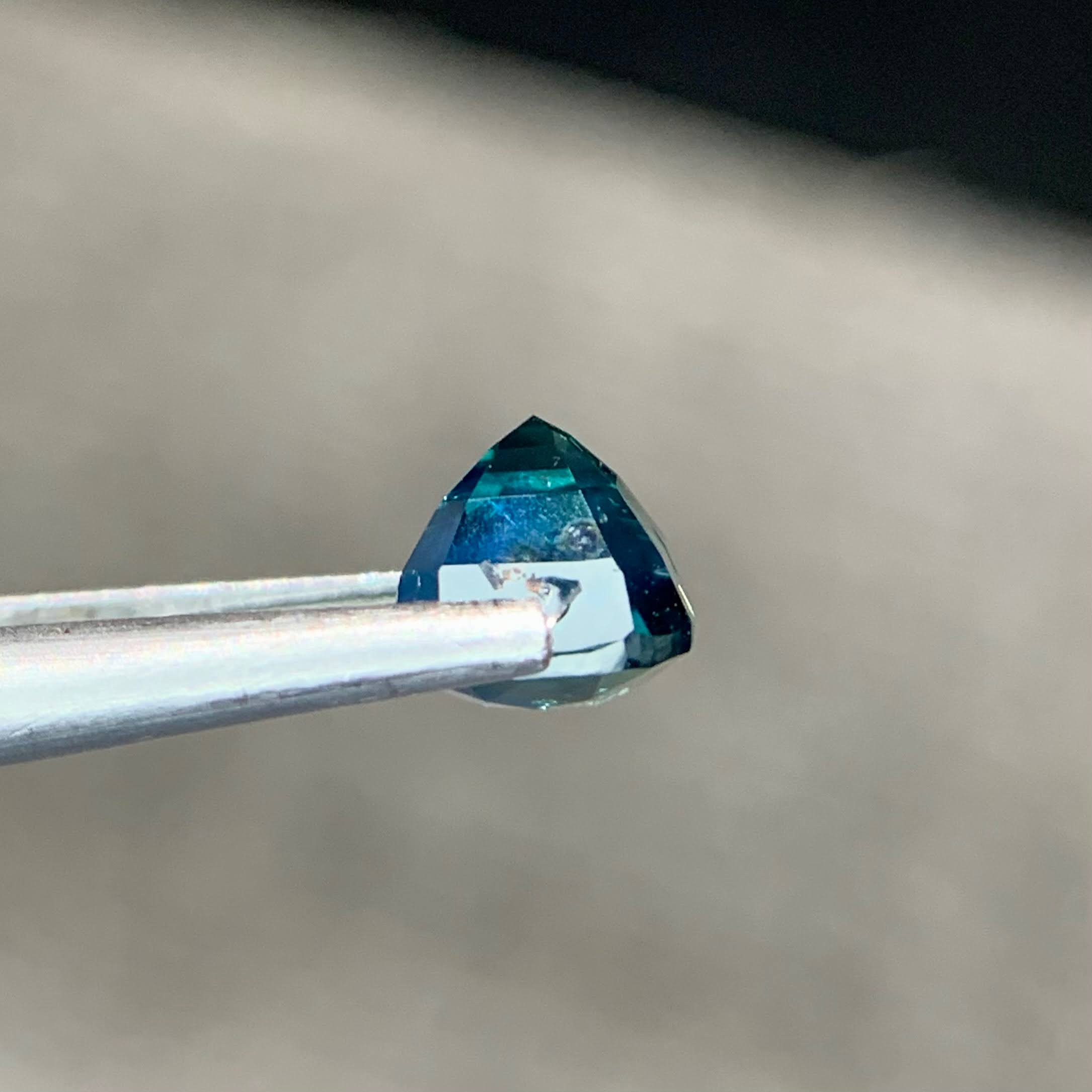 1.47ct Neon Teal Sapphire Cushion Cut 