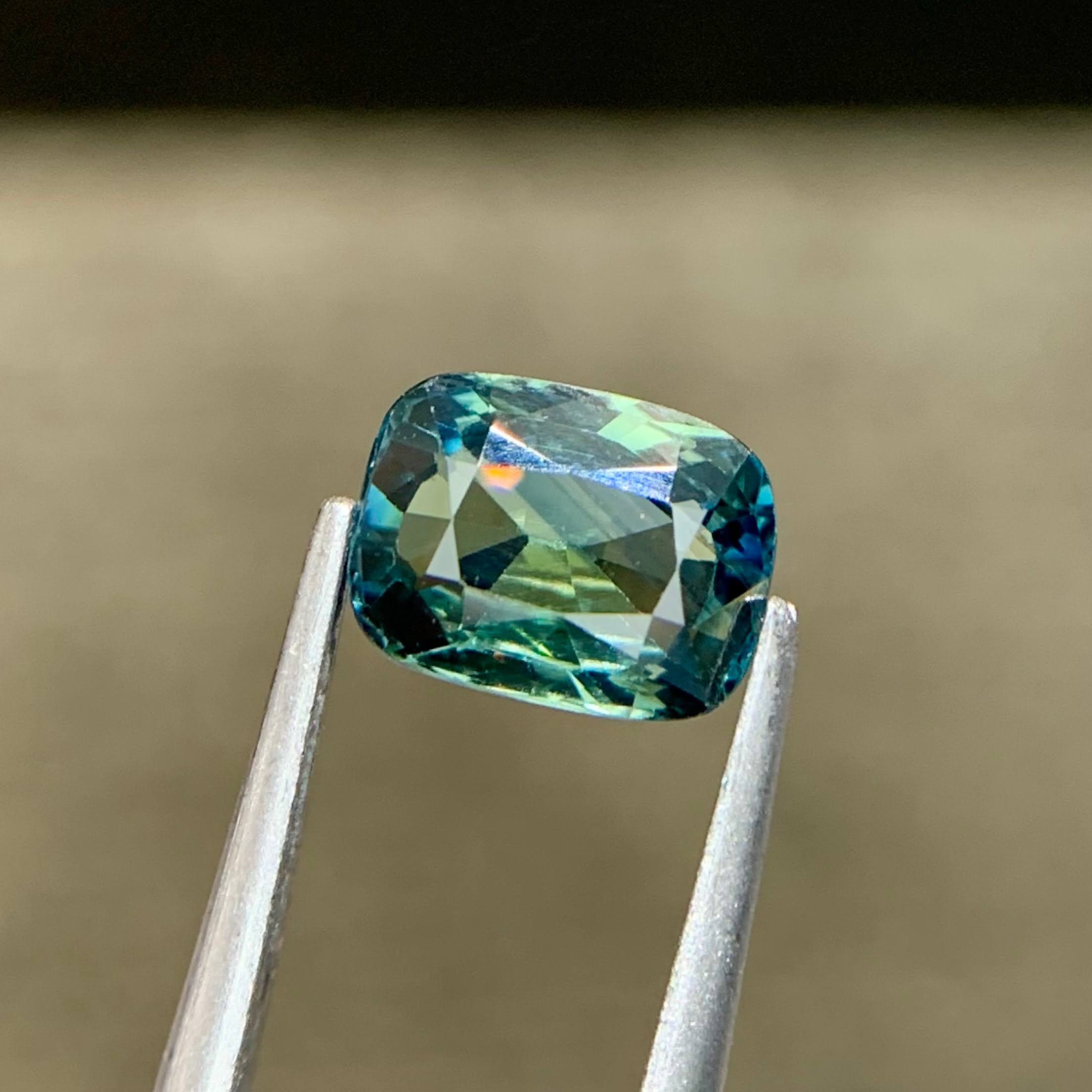 1.49ct Teal Sapphire Cushion Cut