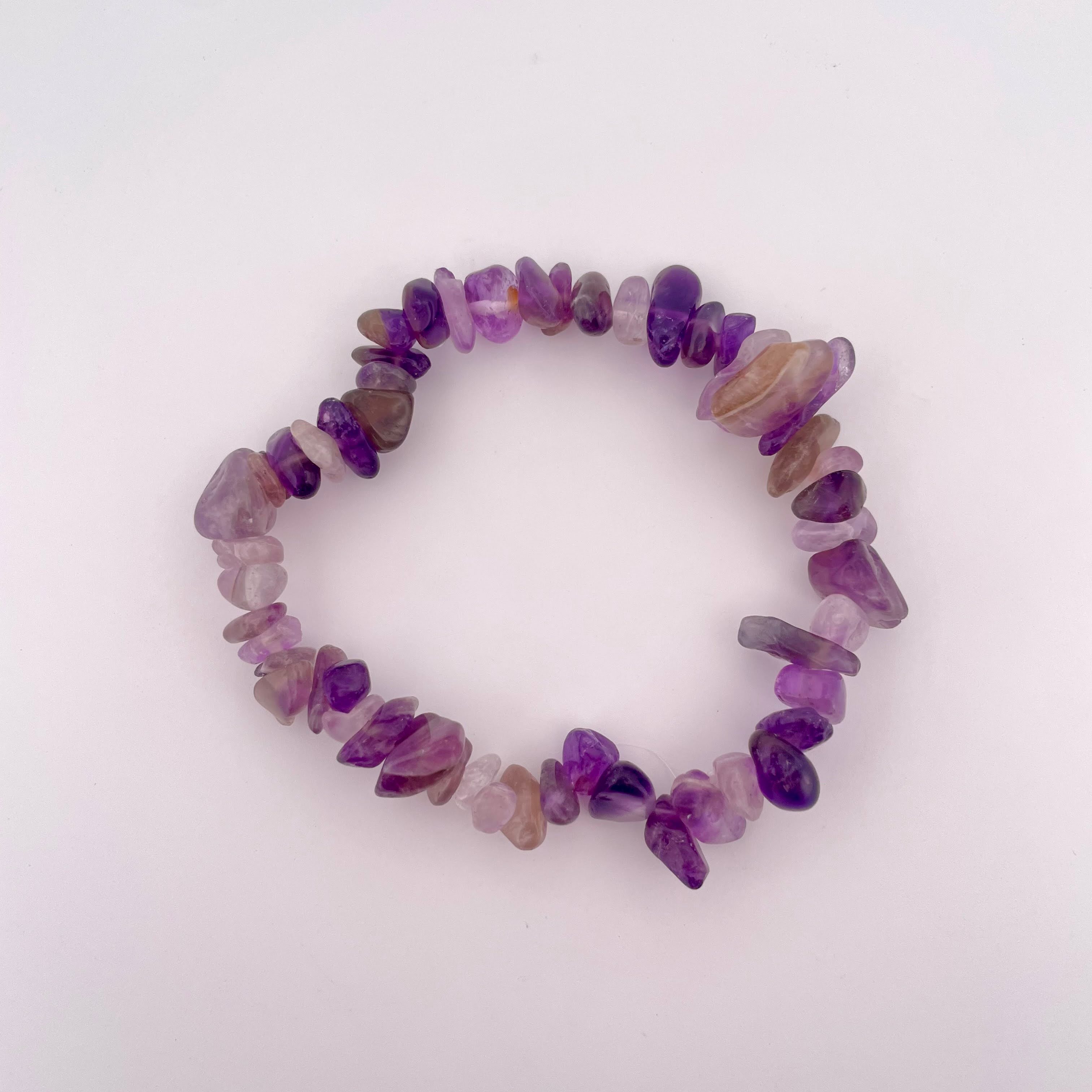 Handmade Amethyst Gems Beaded Bracelet