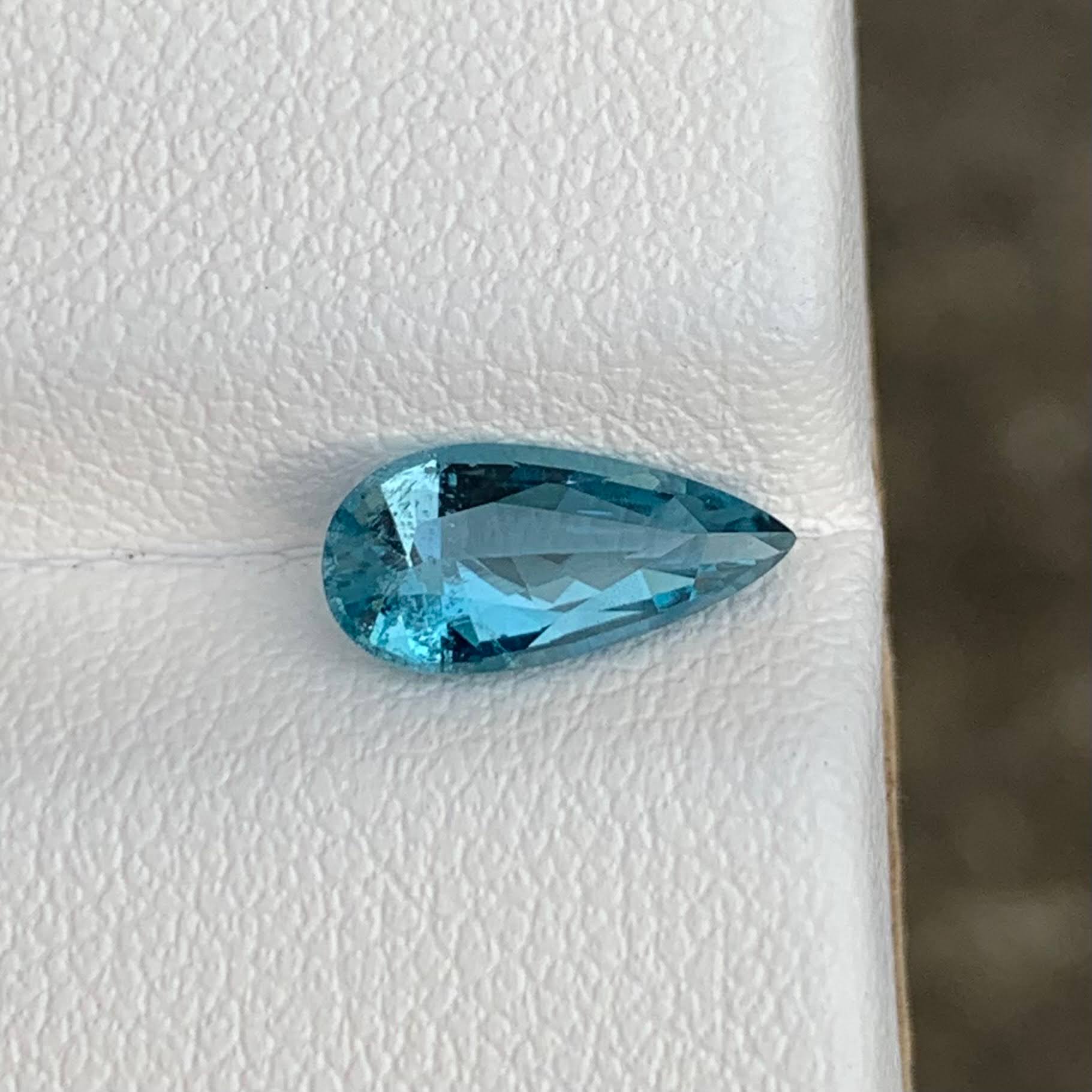 1.02ct Intense Blue Aquamarine Pear Cut