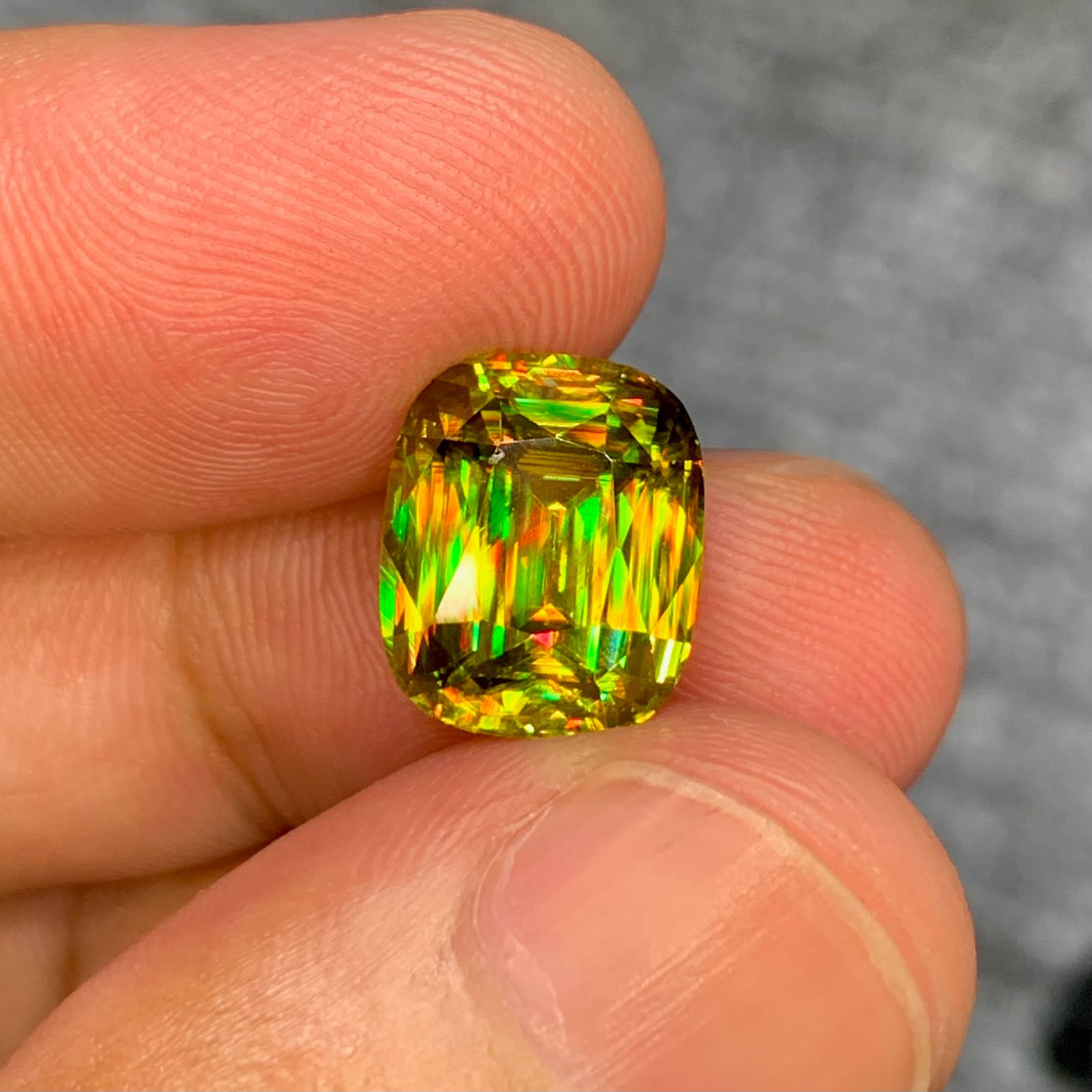 7.17Ct Fine Sphene Cushion Cut Loose Gem