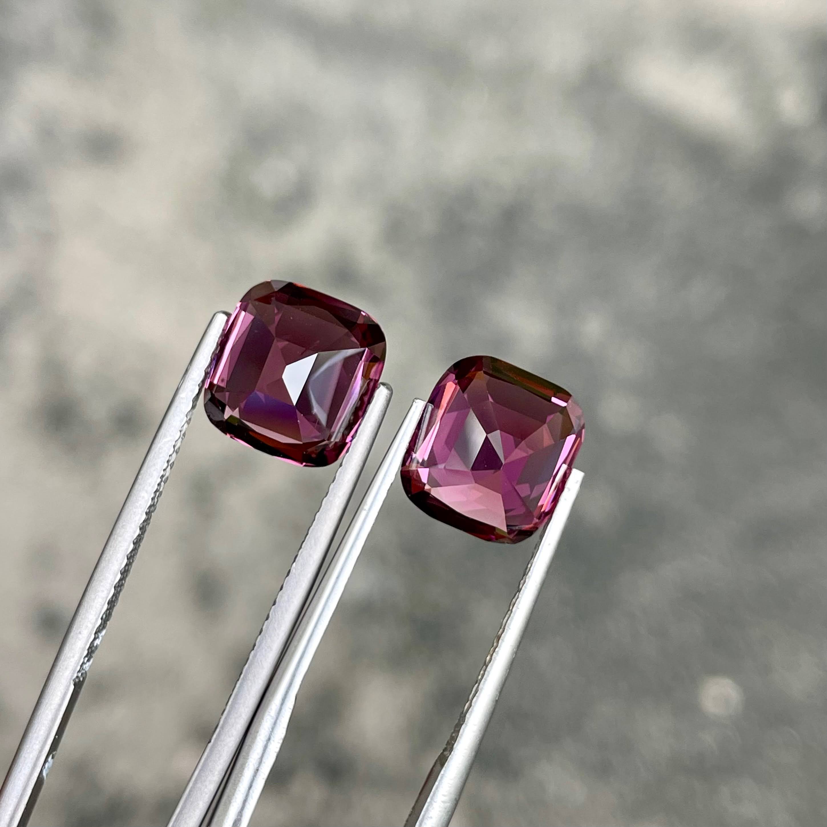 8.05 Carats Purplish Pink Spinel Pair