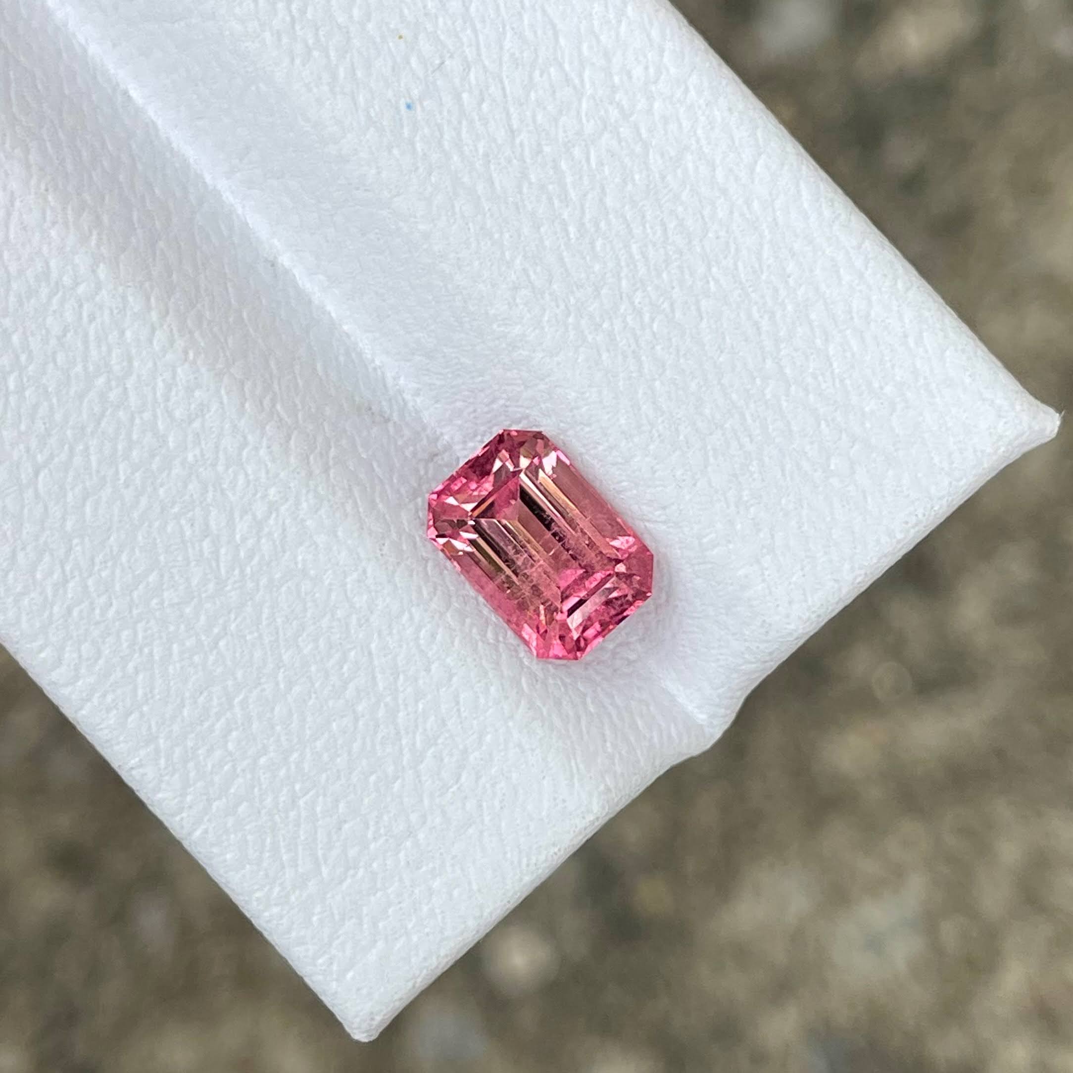 1.71 Carat Pink Tourmaline Emerald Cut