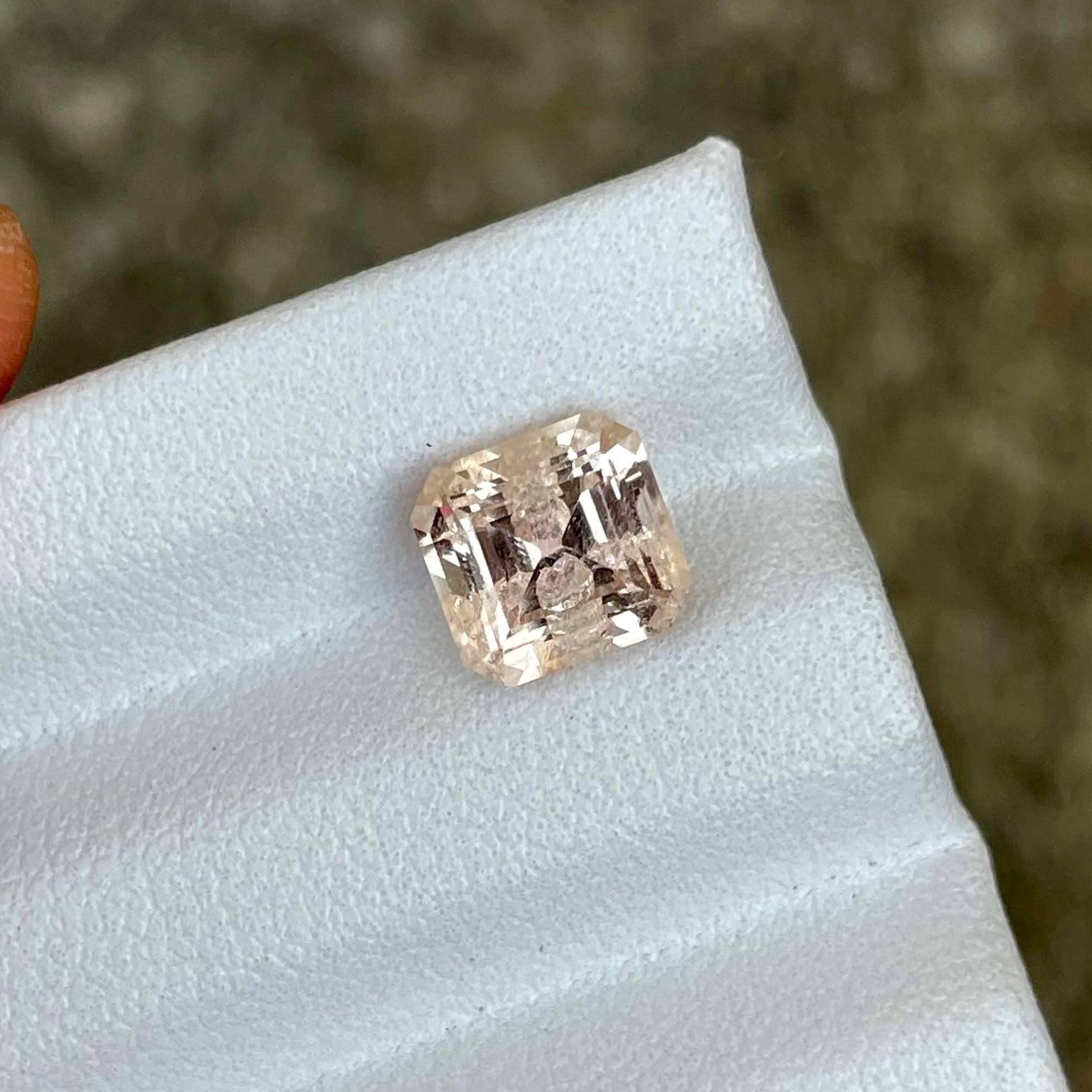 2.32 Carats Imperial Topaz Asscher Cut