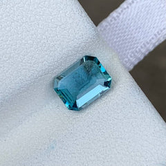 0.92 Ct Intense Blue Aquamarine Emerald Cut