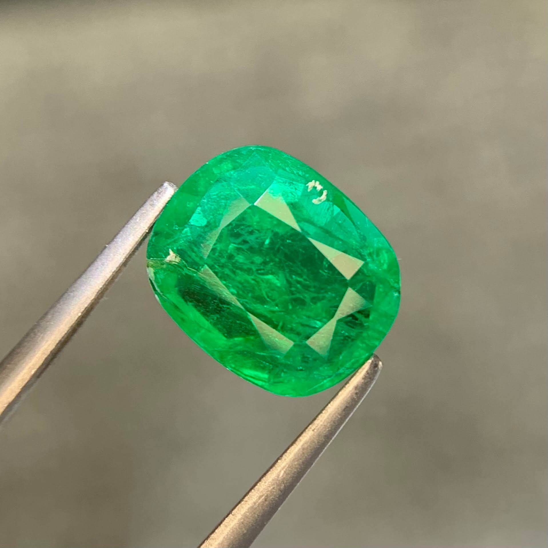 1.54ct Rich Green Zambian Emerald Cushion Cut