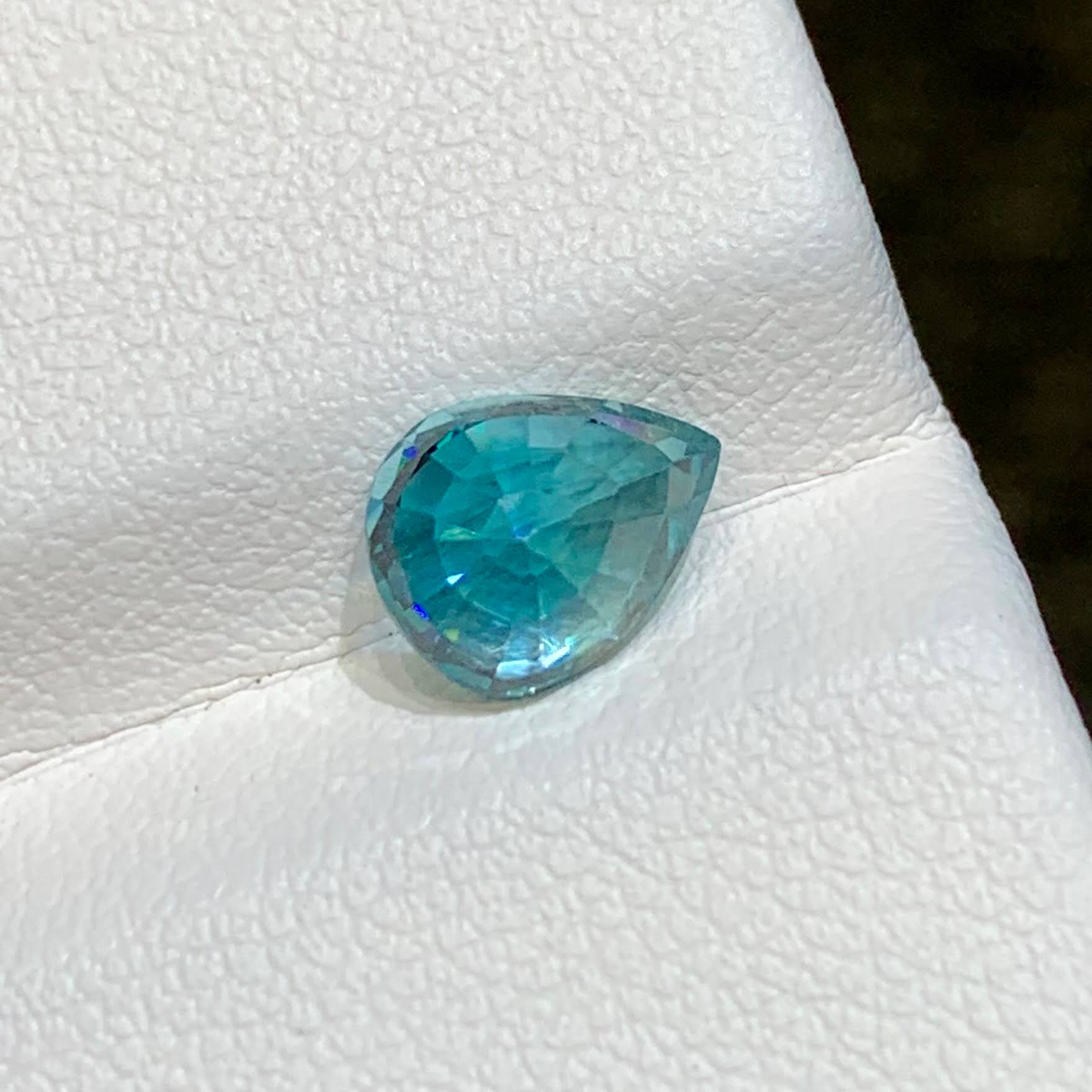 2.45ct Intense Blue Zircon Pear Cut
