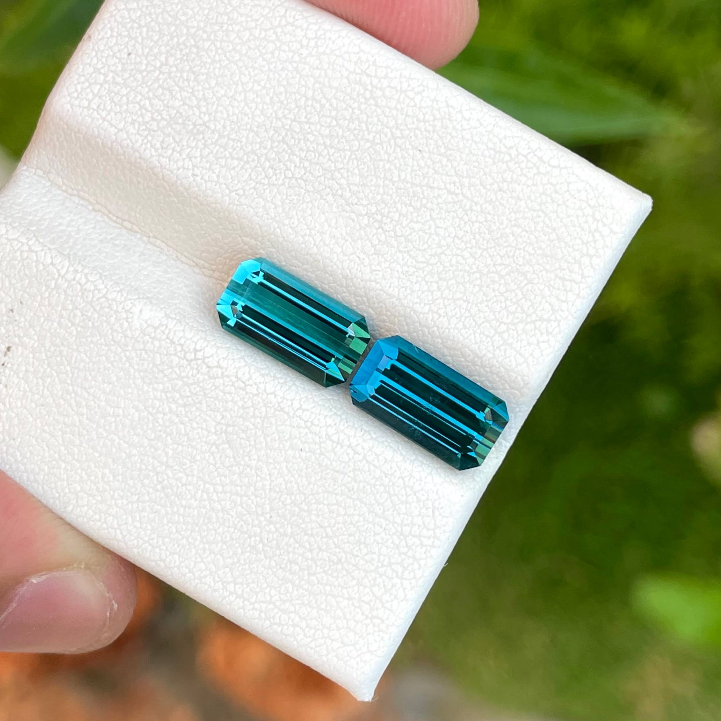 6.25 Carats Indicolite Tourmaline Pair