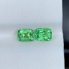 2.05Ct Tsavorite Pair Cushion Cut