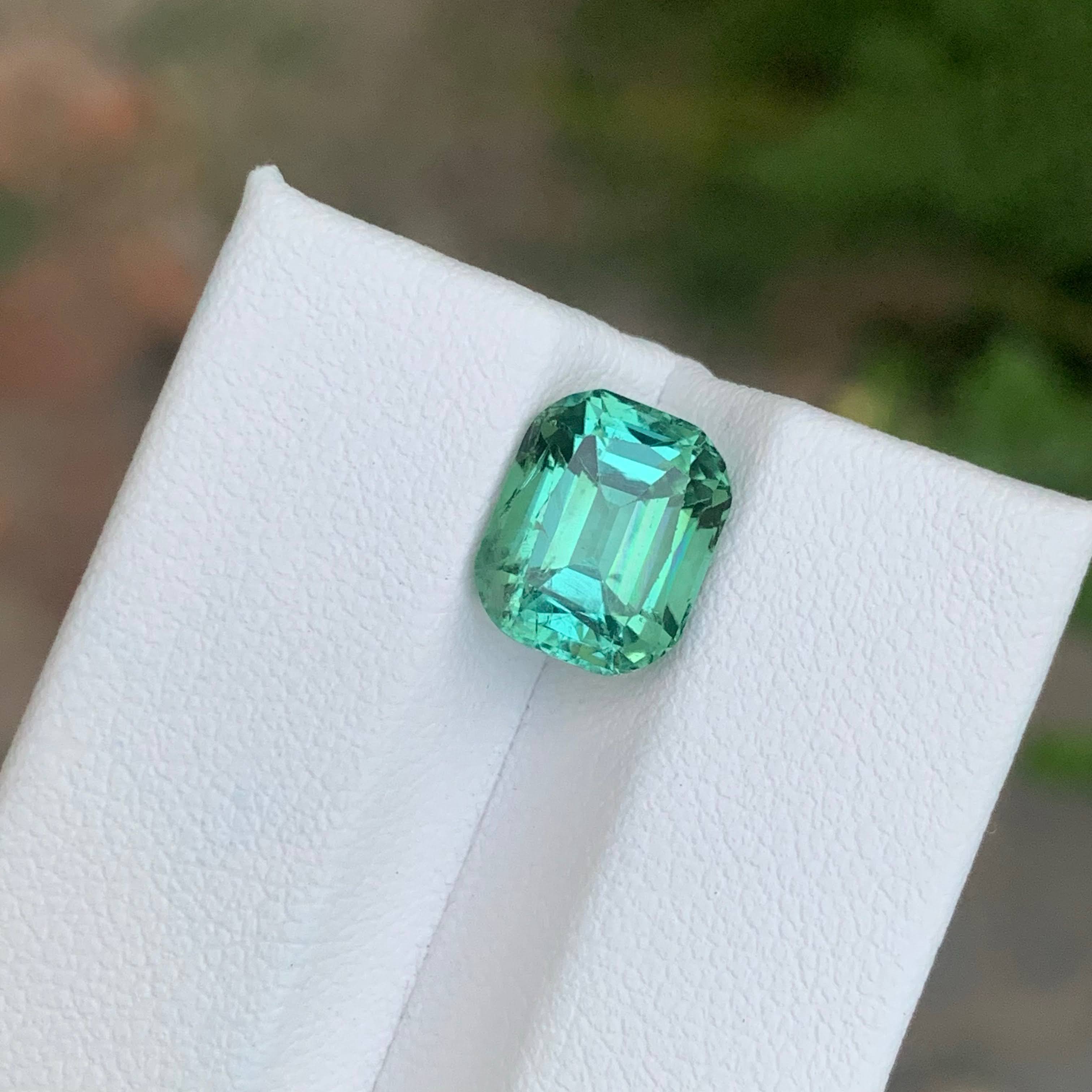 4.05 ct Cushion Mint Green Tourmaline