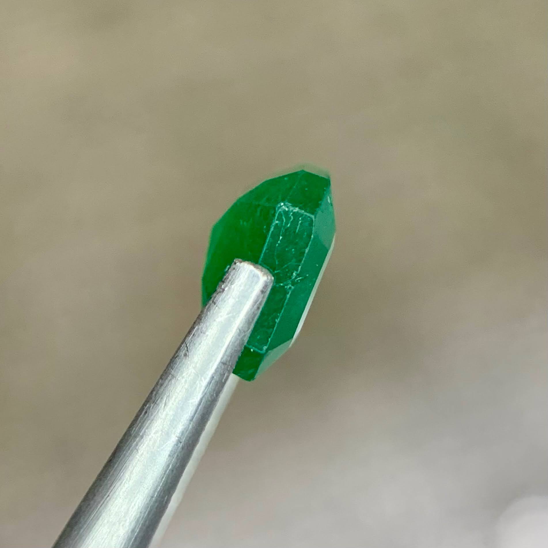 1.34ct Rich Green Zambian Emerald Cut Emerald