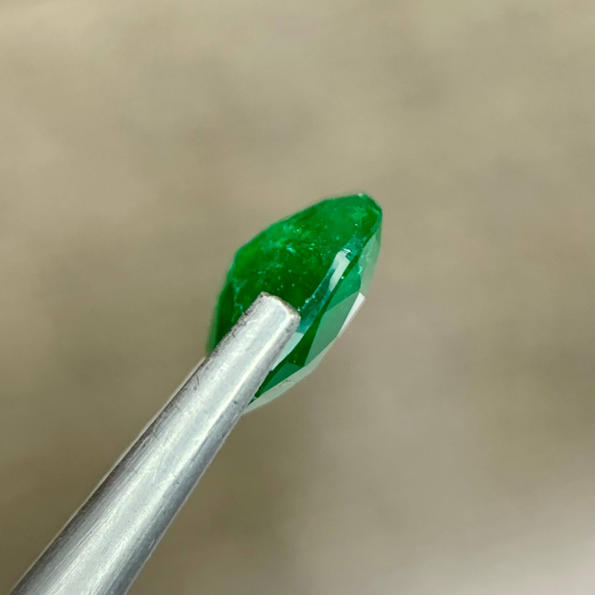 1.54ct Rich Green Zambian Emerald Cushion Cut