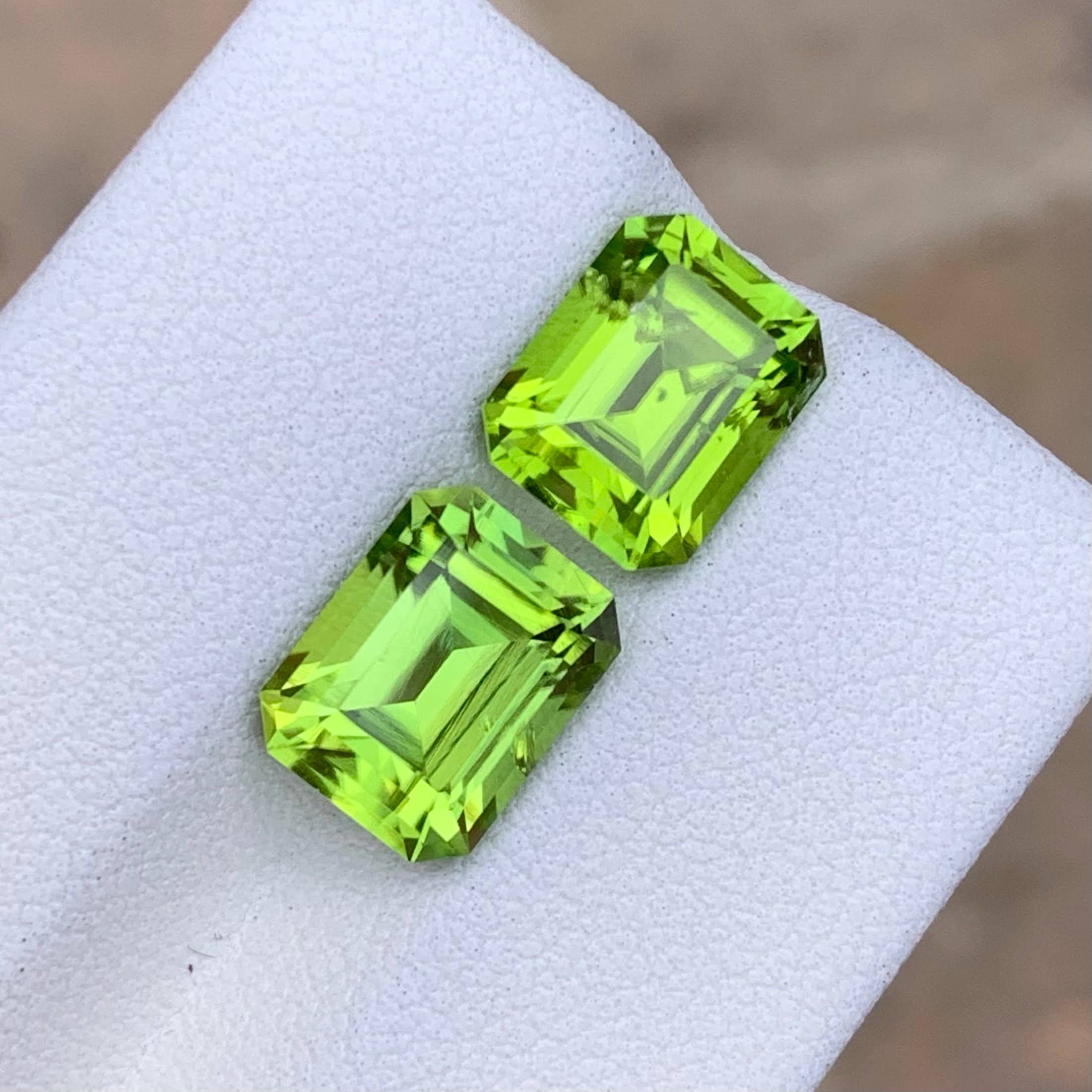 7.11Ct Peridot Pair