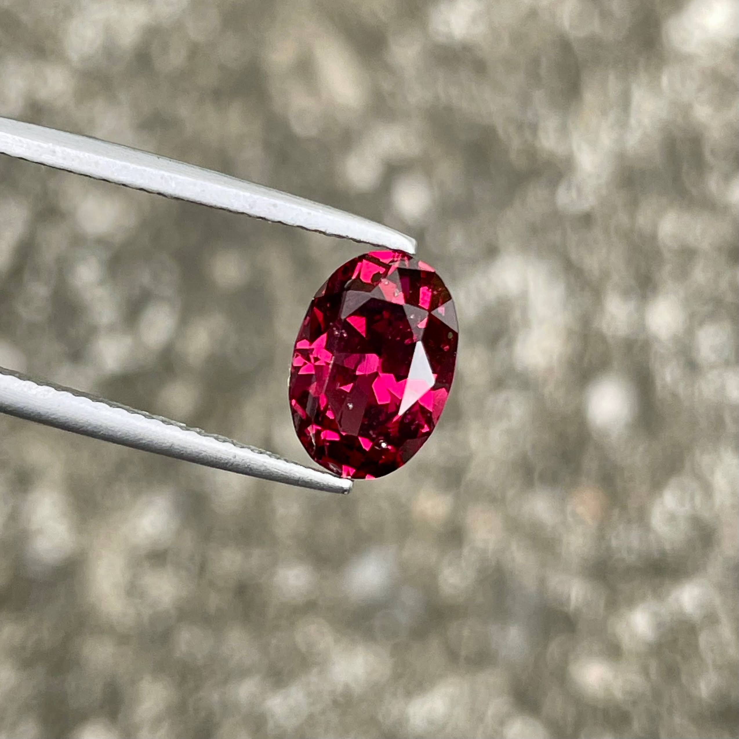 3.70 Carat Pinkish Red Garnet Stone