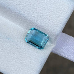 0.92 Ct Intense Blue Aquamarine Emerald Cut