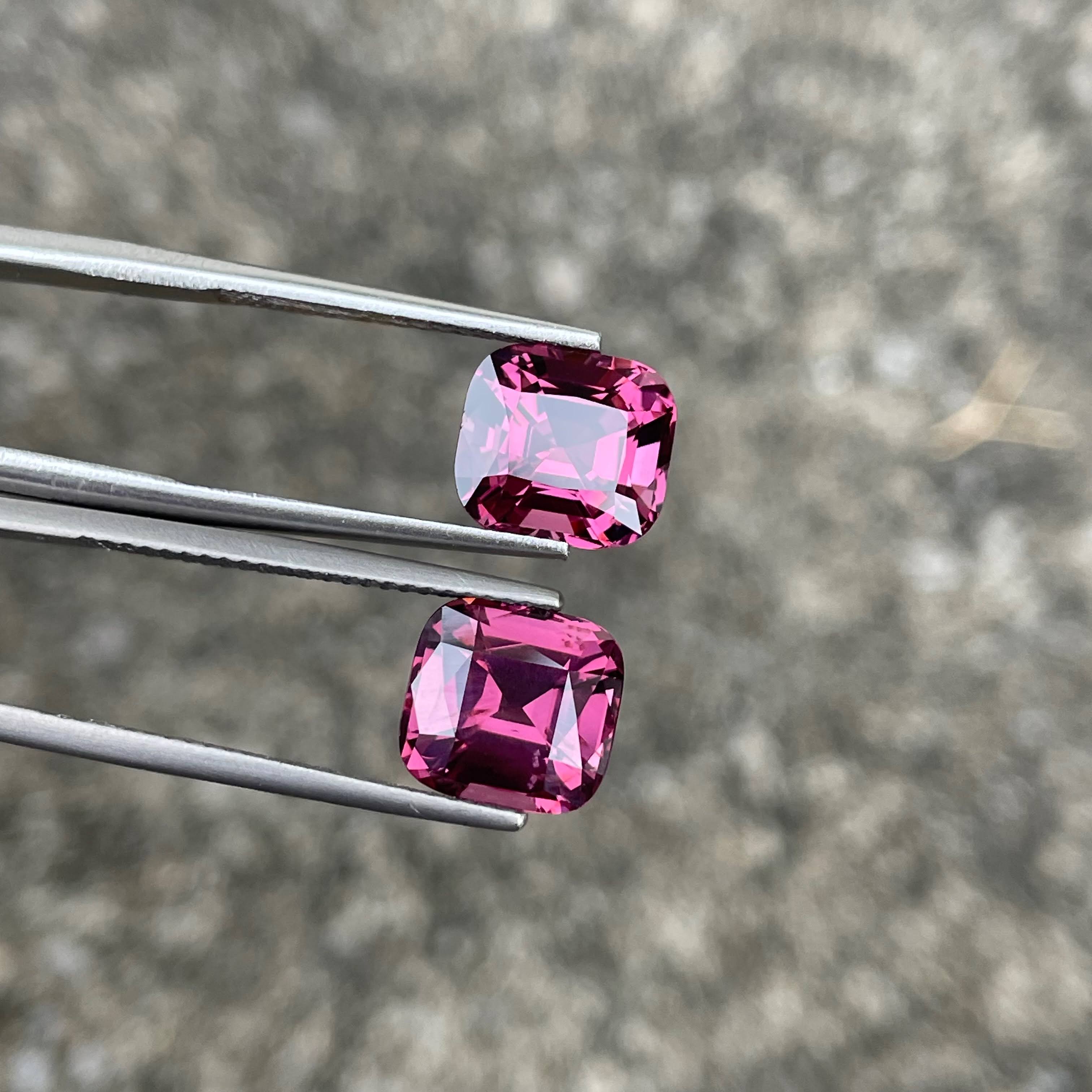 8.05 Carats Purplish Pink Spinel Pair